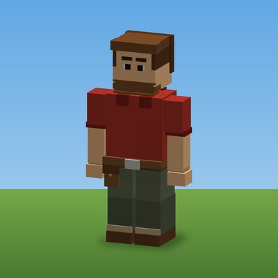 The Woodcutter, rendered from the CropCorp game model