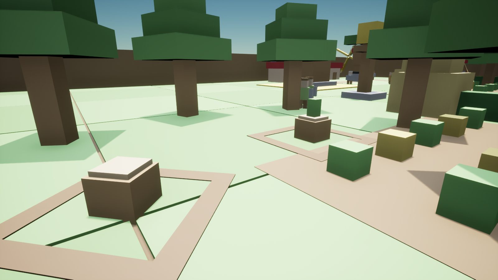 CropCorp screenshot — A bare stump and a seeded one