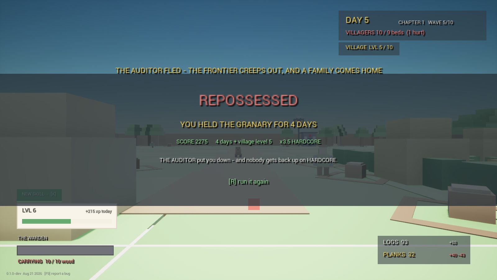 CropCorp screenshot — Every death names its culprit