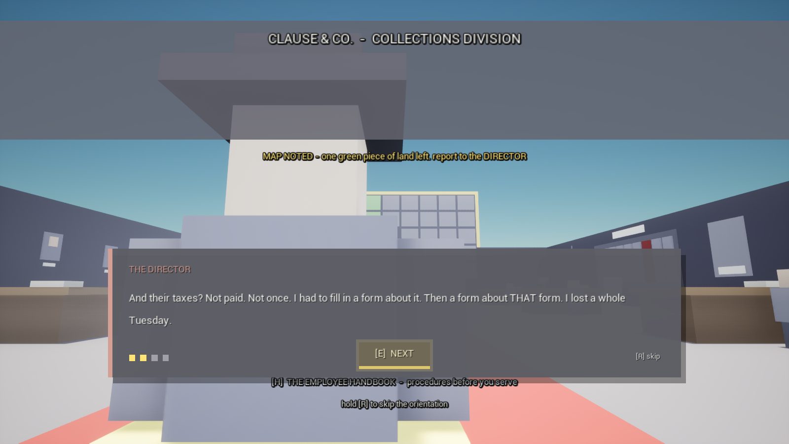 CropCorp screenshot — The Director gives you the round