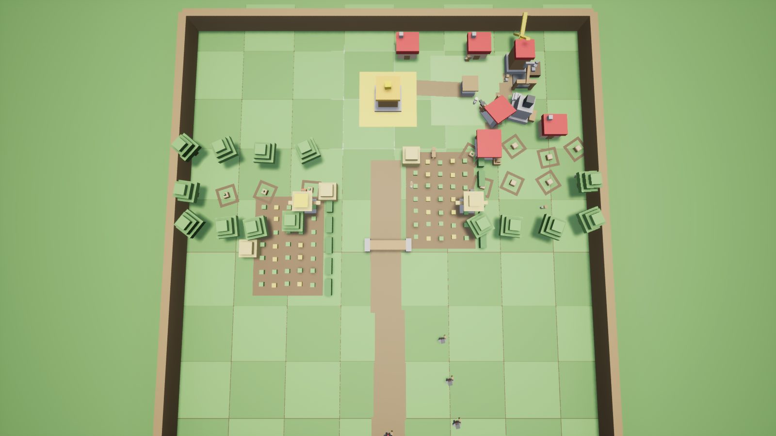 CropCorp screenshot — The guns read from above
