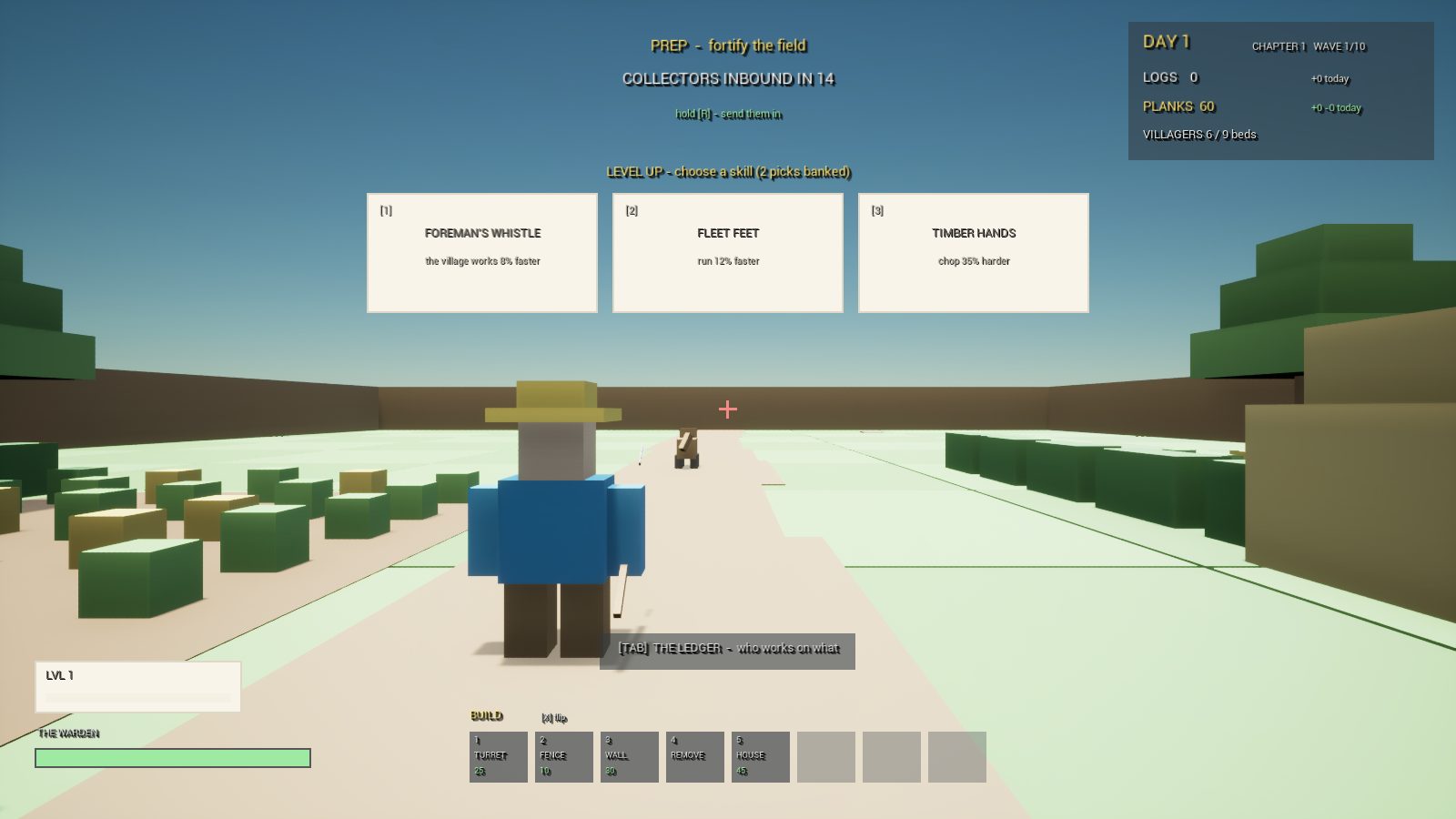 CropCorp screenshot — Level up: three cards