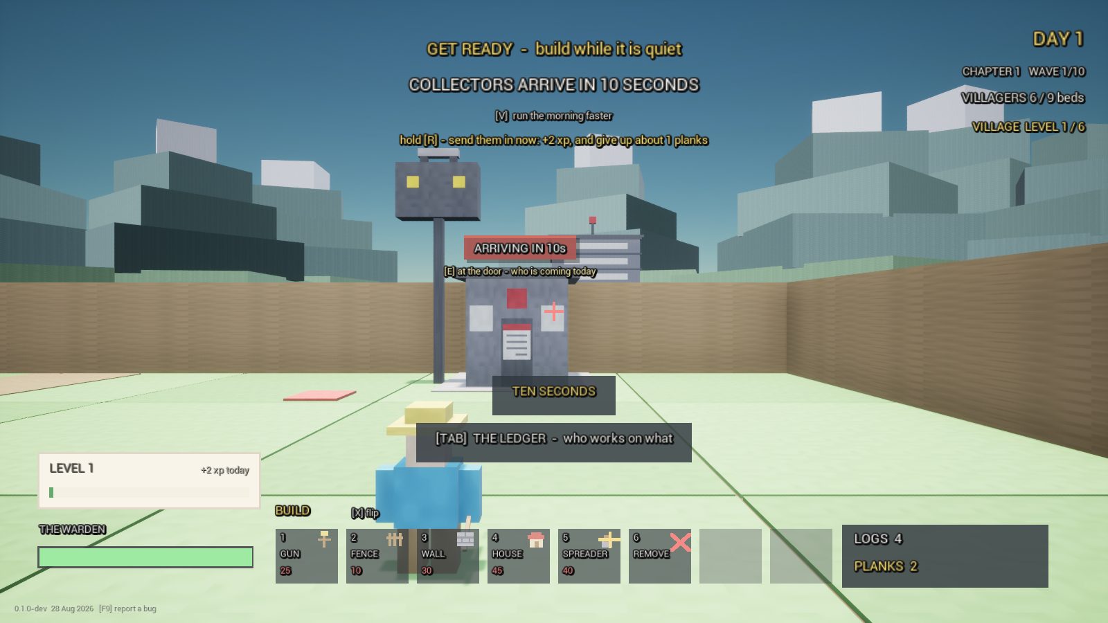 CropCorp screenshot — The clock on their building