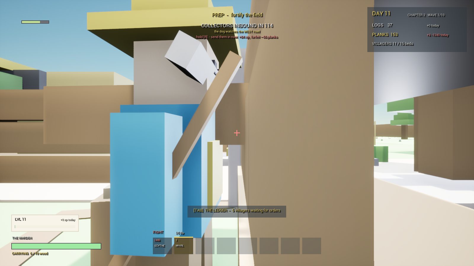 CropCorp screenshot — WHIRL in the fight face