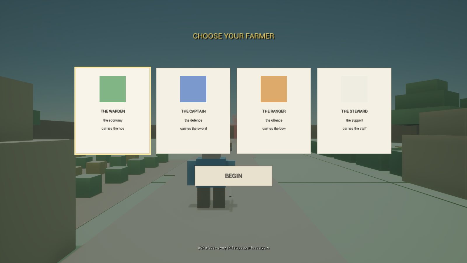 CropCorp screenshot — Choose your farmer