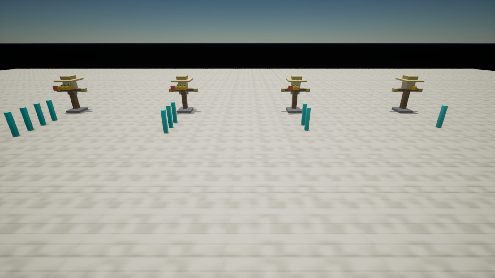 CropCorp screenshot — Four guns, four grades, labelled